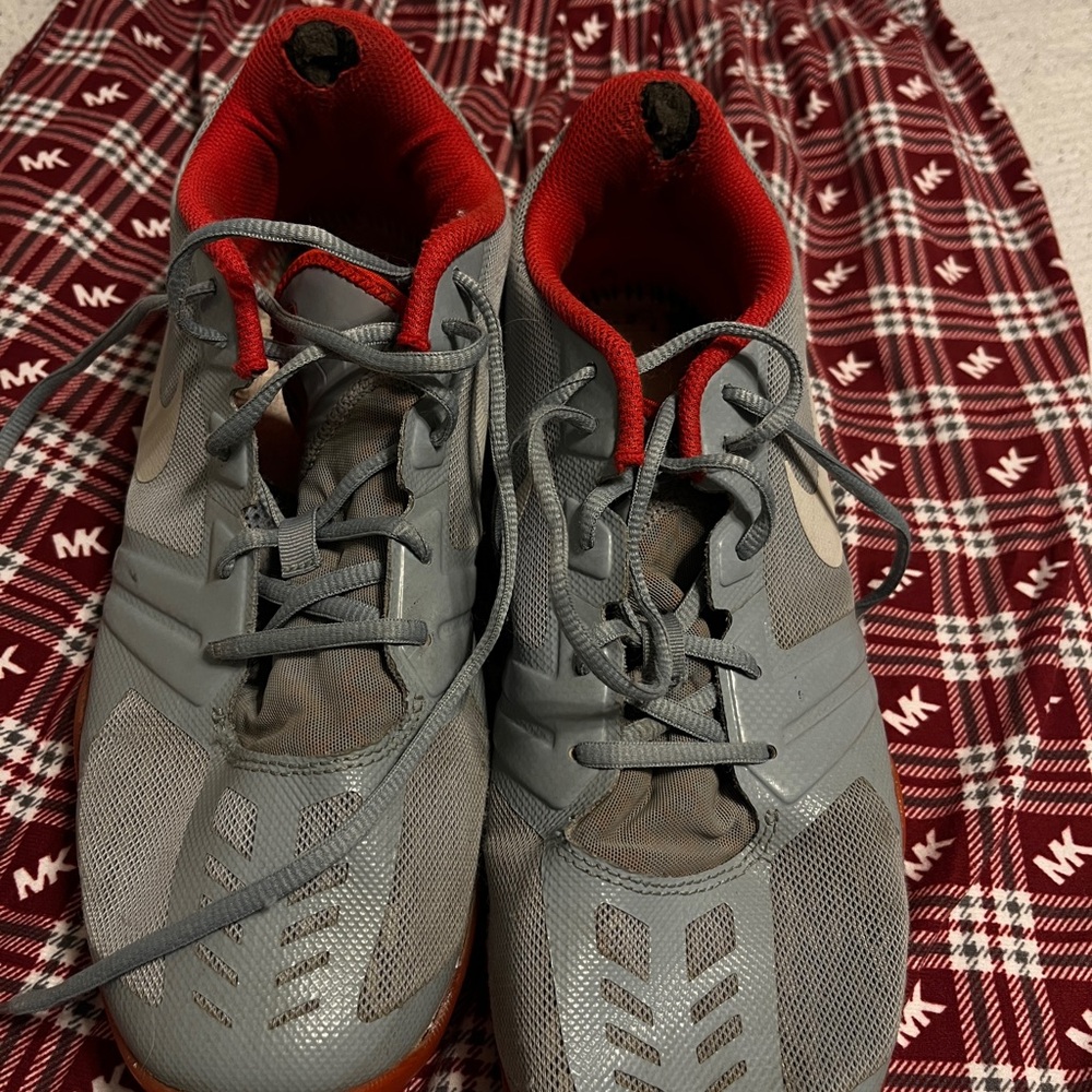 Men's Gray and Red Athletic Shoes